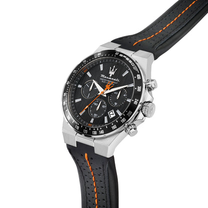 Orologio Uomo Maserati Sfida Cronografo in Acciaio e Cinturino in Pelle Nera R8871640008