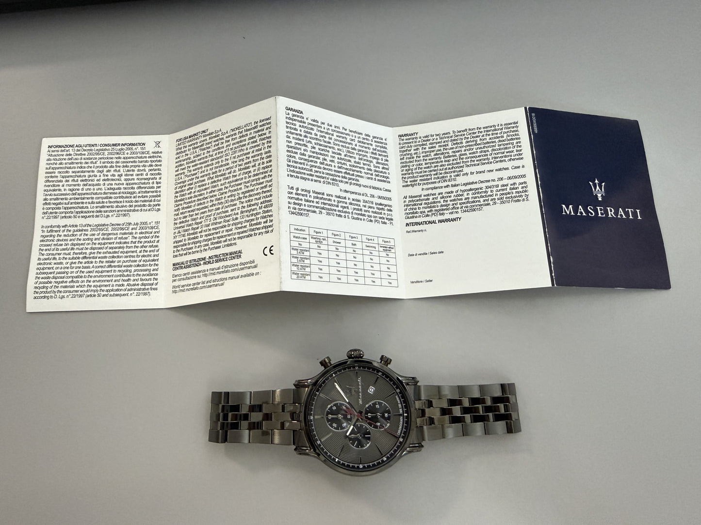 Orologio Uomo Maserati Epoca Cronografo in Acciaio Grigio con Quadrante Grigio R8873618036 - Maserati