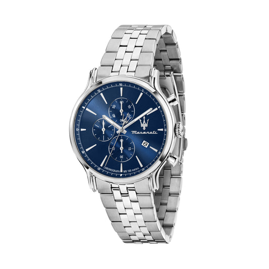 Orologio Uomo Maserati Epoca Cronografo in Acciaio Silver con Quadrante Blu R8873618039 - Maserati