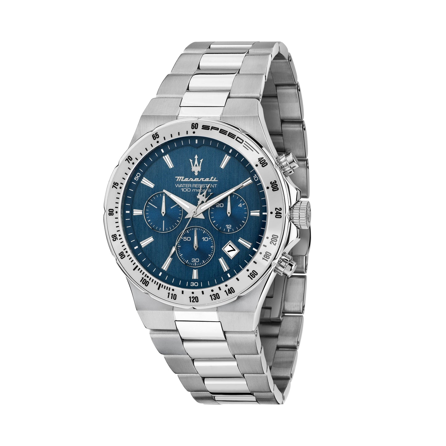 Orologio Uomo Maserati Sfida Cronografo in Acciaio Silver con Quadrante Blu R8873640029 - Maserati
