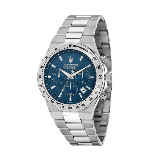Orologio Uomo Maserati Sfida Cronografo in Acciaio Silver con Quadrante Blu R8873640029 - Maserati