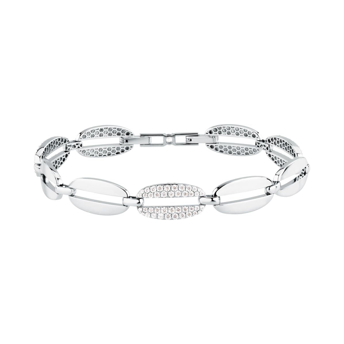 Bracciale Donna Morellato Trame Catena in Argento Sostenibile con Cubic Zirconia Bianchi SAAG01 - Morellato