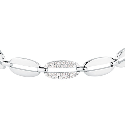 Bracciale Donna Morellato Trame Catena in Argento Sostenibile con Cubic Zirconia Bianchi SAAG01 - Morellato