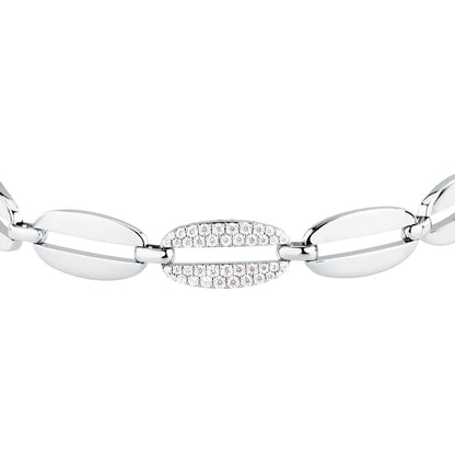 Bracciale Donna Morellato Trame Catena in Argento Sostenibile con Cubic Zirconia Bianchi SAAG01