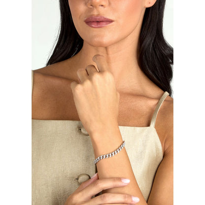 Bracciale Donna Morellato Trame in Argento Sostenibile Silver a Catena con Cubic Zirconia Bianchi SAAG02