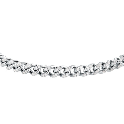 Bracciale Donna Morellato Trame in Argento Sostenibile Silver a Catena con Cubic Zirconia Bianchi SAAG02