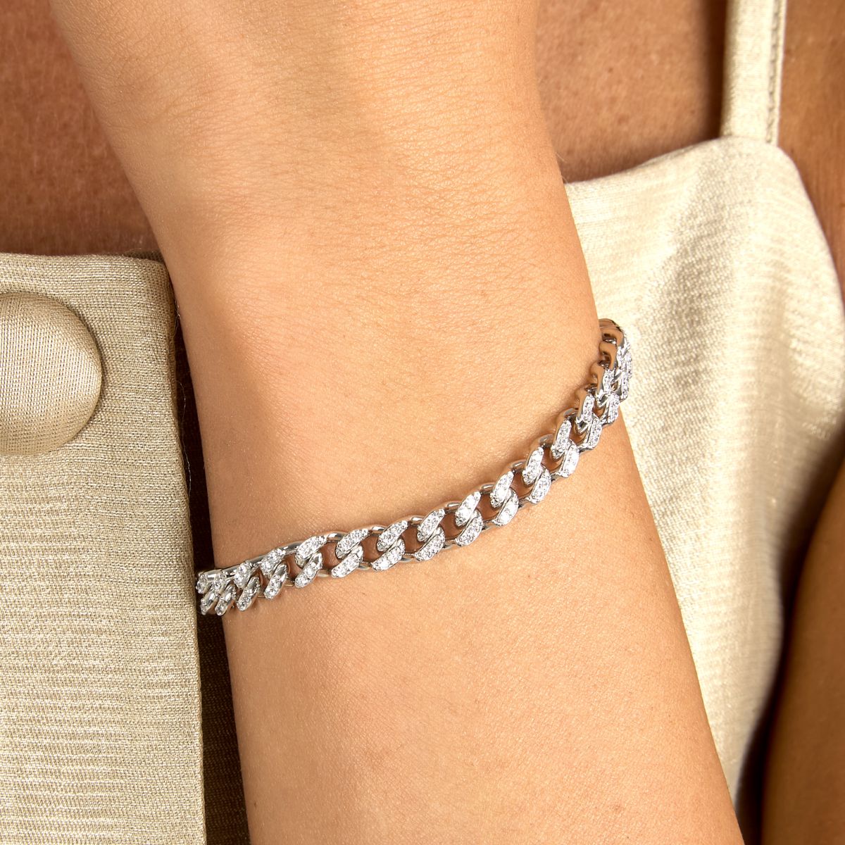 Bracciale Donna Morellato Trame in Argento Sostenibile Silver a Catena con Cubic Zirconia Bianchi SAAG02 - Morellato