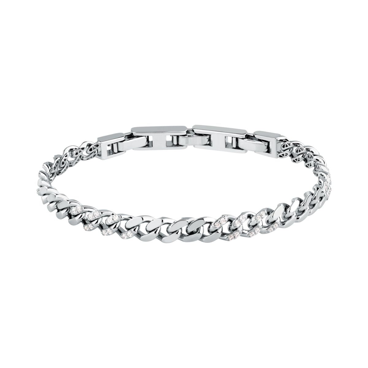 Bracciale Donna Morellato Trame in Argento Sostenibile Silver a Catena Grumetta con Cubic Zirconia Bianchi SAAG03 - Morellato