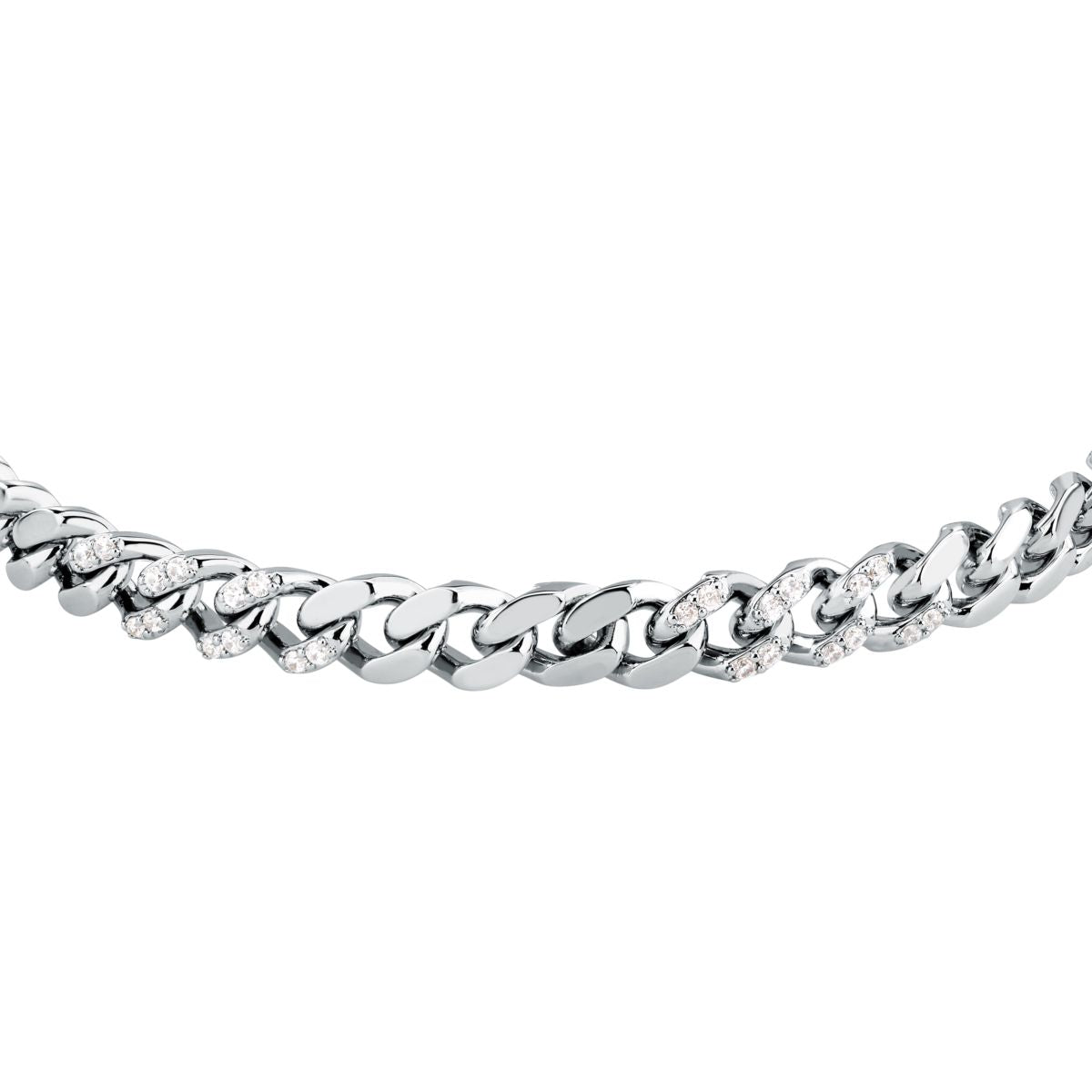 Bracciale Donna Morellato Trame in Argento Sostenibile Silver a Catena Grumetta con Cubic Zirconia Bianchi SAAG03 - Morellato