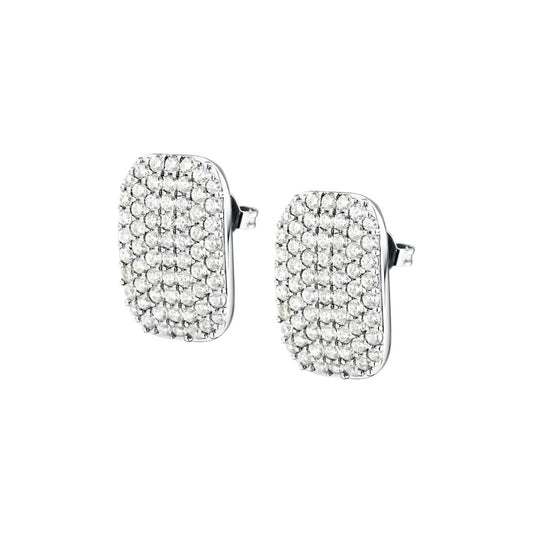 Orecchini Donna Morellato Trame a Lobo in Argento 925 Rodiato con Pavé di Cubic Zirconia SAAG04 - Morellato