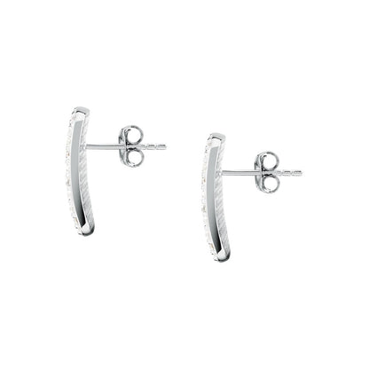 Orecchini Donna Morellato Trame a Lobo in Argento 925 Rodiato con Pavé di Cubic Zirconia SAAG04