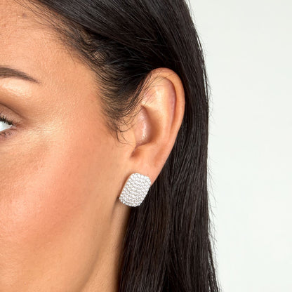 Orecchini Donna Morellato Trame a Lobo in Argento 925 Rodiato con Pavé di Cubic Zirconia SAAG04