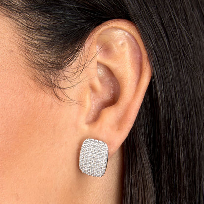 Orecchini Donna Morellato Trame a Lobo in Argento 925 Rodiato con Pavé di Cubic Zirconia SAAG04
