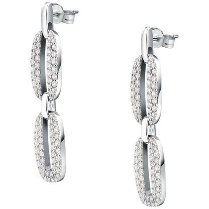 Orecchini Donna Morellato Trame Pendenti in Argento 925 Rodiato con Pavé di Cubic Zirconia SAAG05