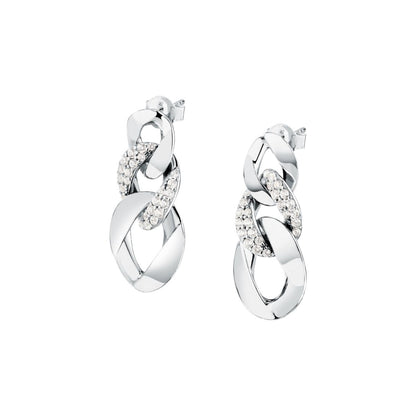 Orecchini Donna Morellato Trame Pendenti a Catena in Argento Sostenibile Silver con Cubic Zirconia SAAG08