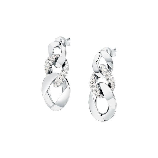 Orecchini Donna Morellato Trame Pendenti a Catena in Argento Sostenibile Silver con Cubic Zirconia SAAG08 - Morellato
