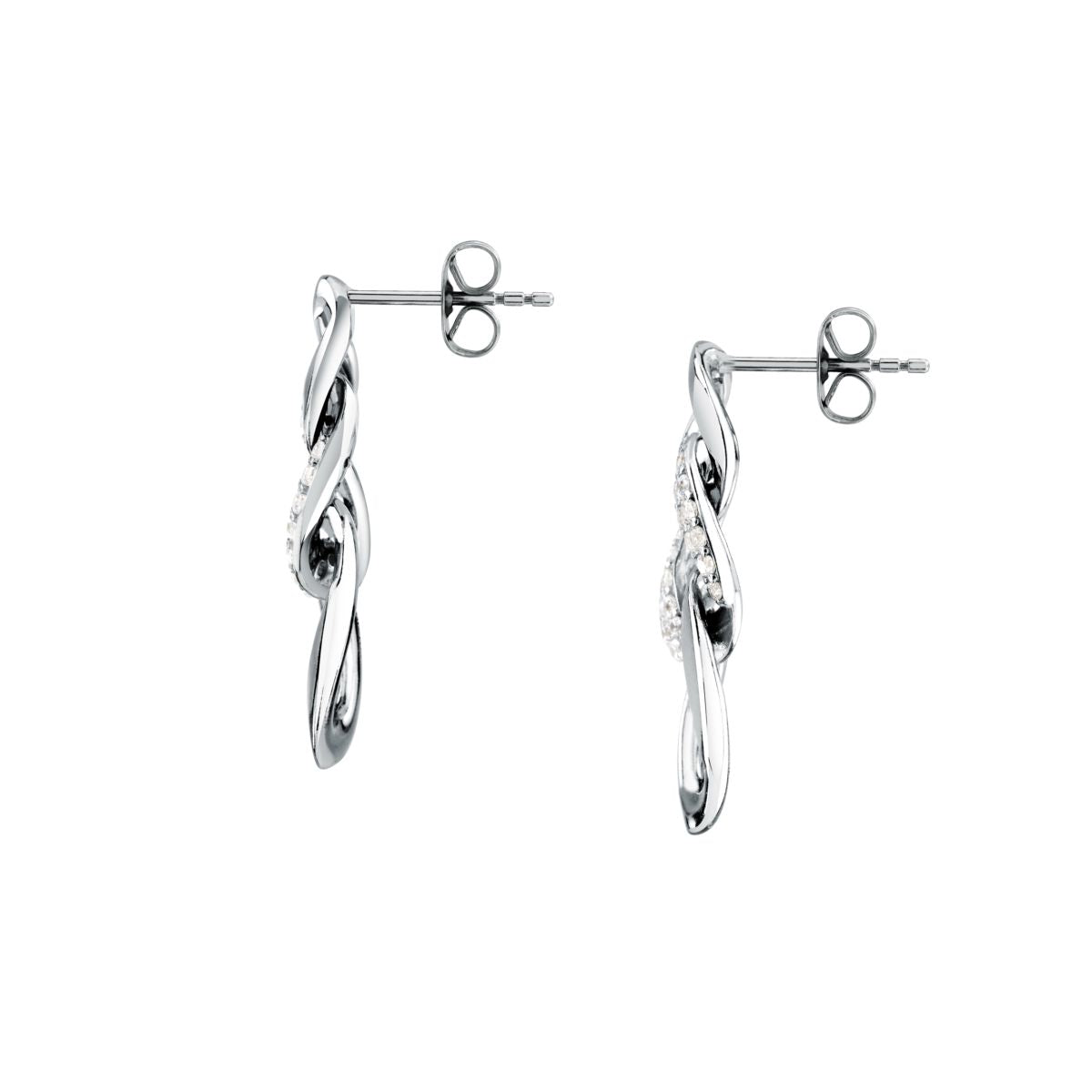 Orecchini Donna Morellato Trame Pendenti a Catena in Argento Sostenibile Silver con Cubic Zirconia SAAG08 - Morellato