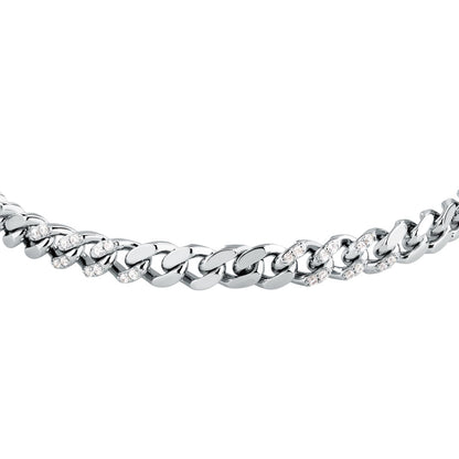 Bracciale Donna Morellato Trame in Argento Sostenibile Silver a Catena Grumetta con Cubic Zirconia Bianchi SAAG10