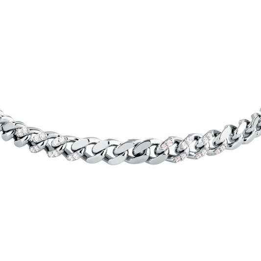 Bracciale Donna Morellato Trame in Argento Sostenibile Silver a Catena Grumetta con Cubic Zirconia Bianchi SAAG10 - Morellato