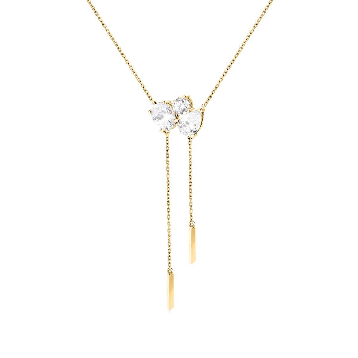 Collana Donna Morellato Riflessi Pendente con Frange in Argento Dorato con Cubic Zirconia Bianchi SABC01 - Arena Gioielli