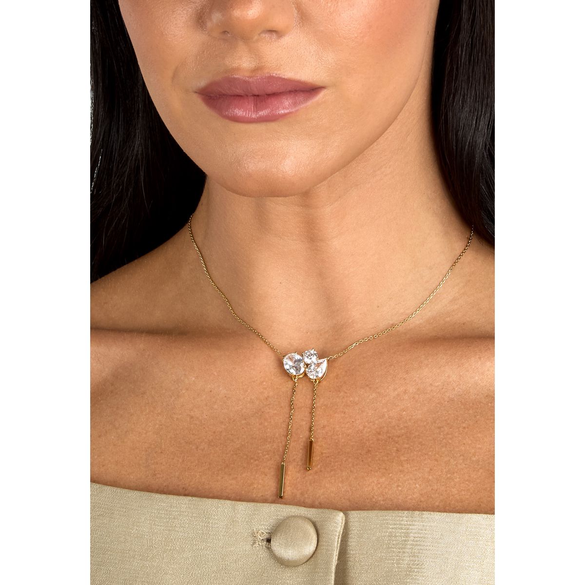 Collana Donna Morellato Riflessi Pendente con Frange in Argento Dorato con Cubic Zirconia Bianchi SABC01 - Arena Gioielli