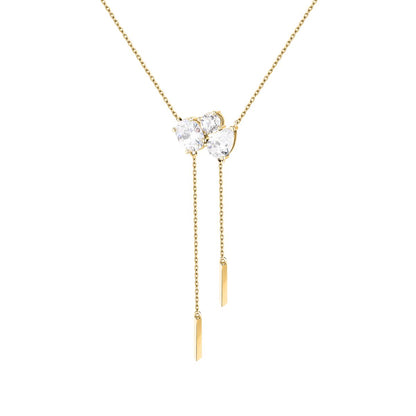 Collana Donna Morellato Riflessi Pendente con Frange in Argento Dorato con Cubic Zirconia Bianchi SABC01 - Arena Gioielli