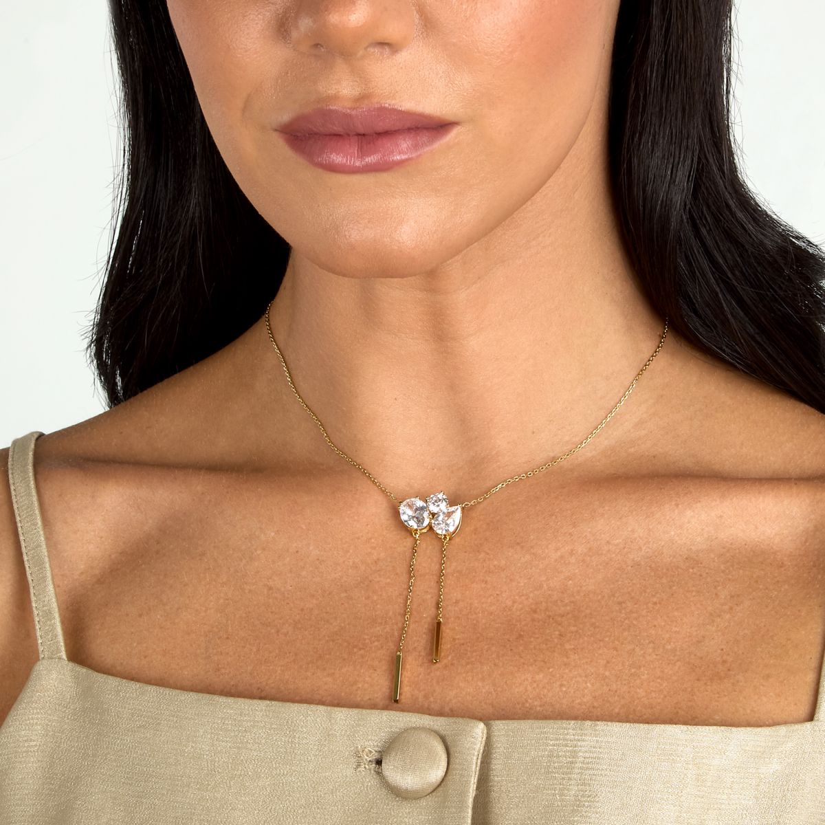 Collana Donna Morellato Riflessi Pendente con Frange in Argento Dorato con Cubic Zirconia Bianchi SABC01 - Arena Gioielli - Morellato