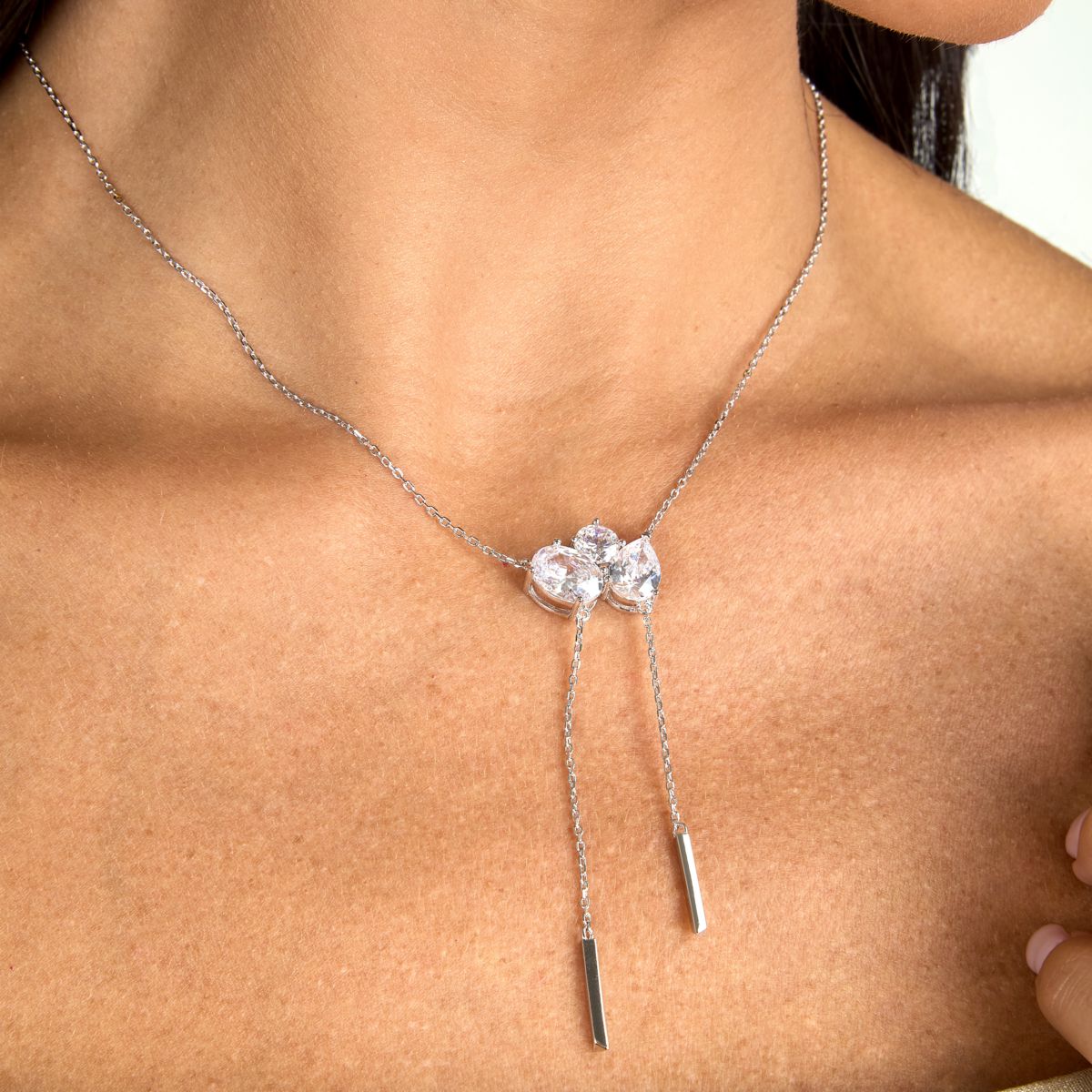 Collana Donna Morellato Riflessi Pendente con Frange in Argento con Cubic Zirconia Bianchi SABC02 - Arena Gioielli