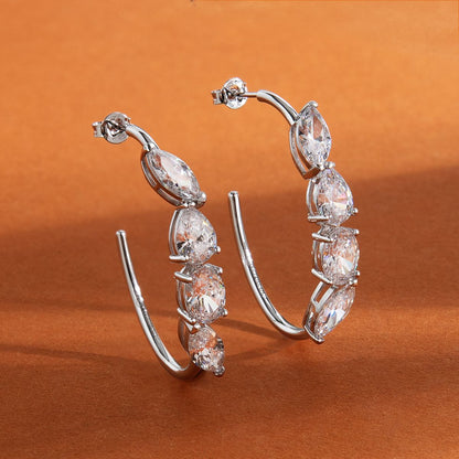 Orecchini Donna Morellato Riflessi a Cerchio in Argento con Cubic Zirconia Bianchi SABC07