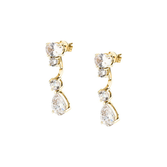 Orecchini Donna Morellato Riflessi Pendenti a Lobo in Argento Dorato con Cubic Zirconia Bianchi SABC08 - Arena Gioielli  - Morellato