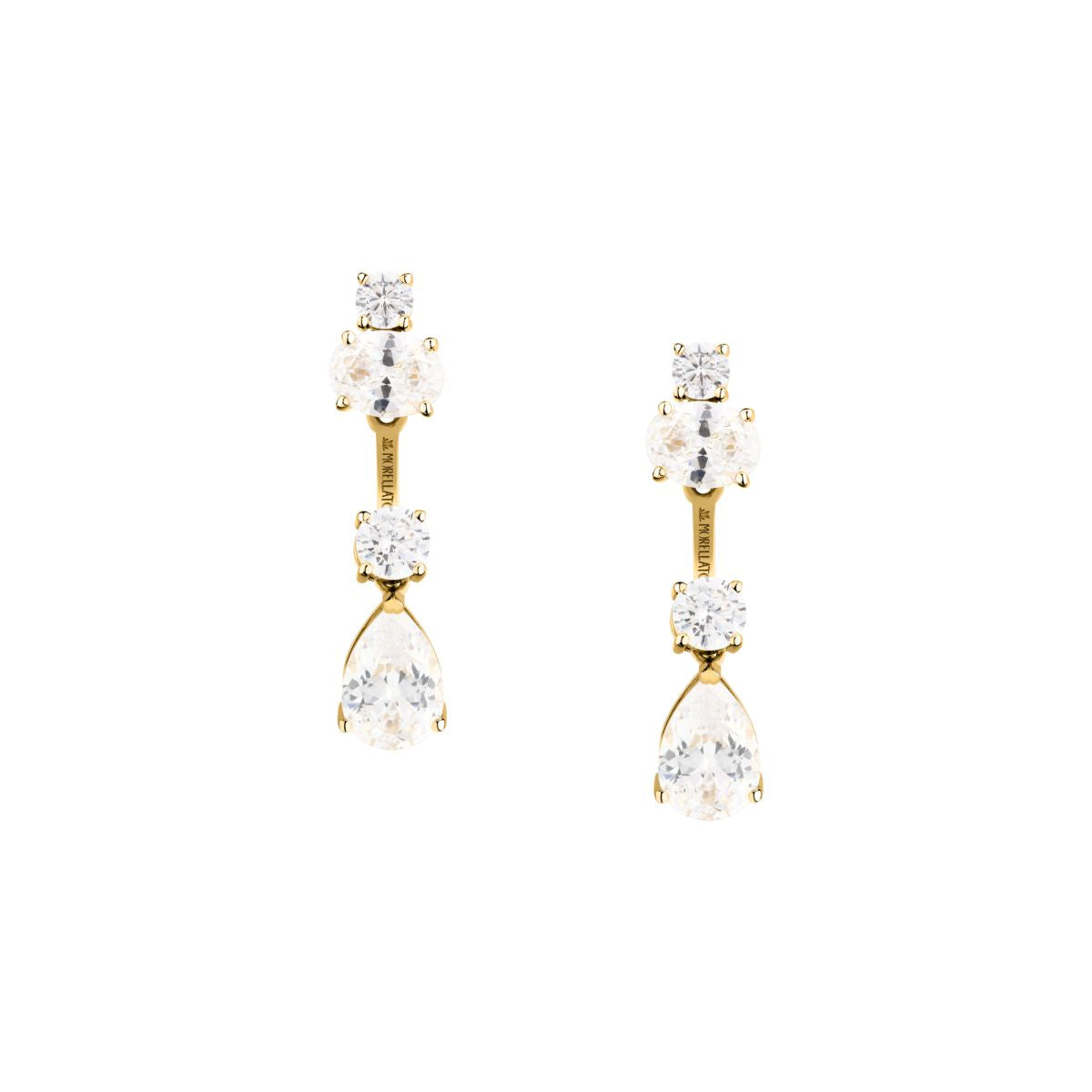 Orecchini Donna Morellato Riflessi Pendenti a Lobo in Argento Dorato con Cubic Zirconia Bianchi SABC08 - Morellato