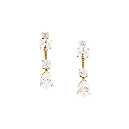 Orecchini Donna Morellato Riflessi Pendenti a Lobo in Argento Dorato con Cubic Zirconia Bianchi SABC08