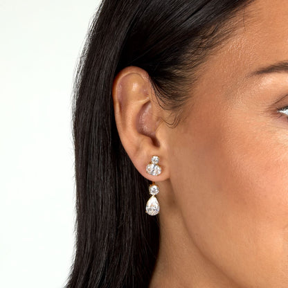 Orecchini Donna Morellato Riflessi Pendenti a Lobo in Argento Dorato con Cubic Zirconia Bianchi SABC08