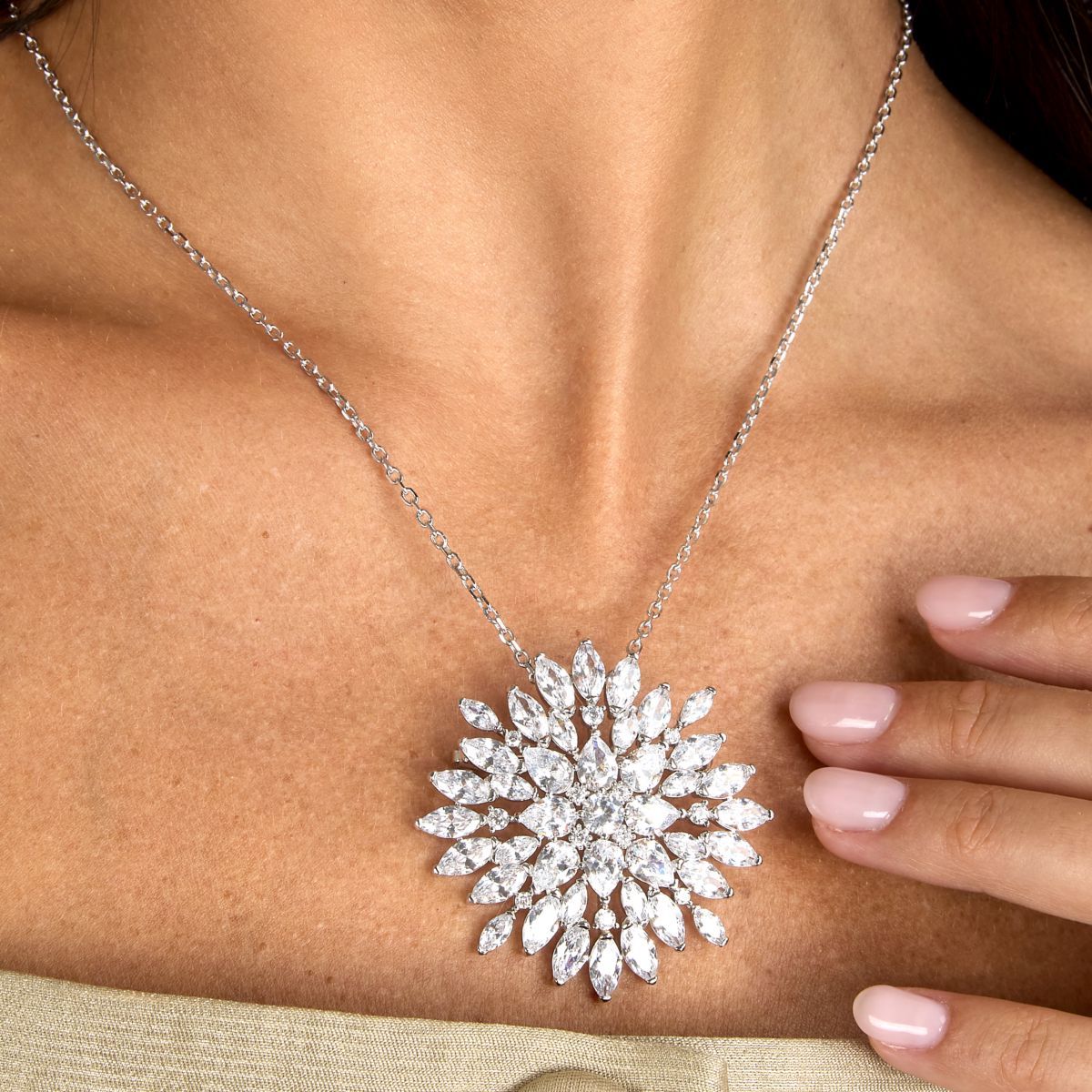 Collana Donna Morellato Riflessi Pendente Floreale in Argento 925 con Cubic Zirconia Bianchi SABC11 - Arena Gioielli - Morellato
