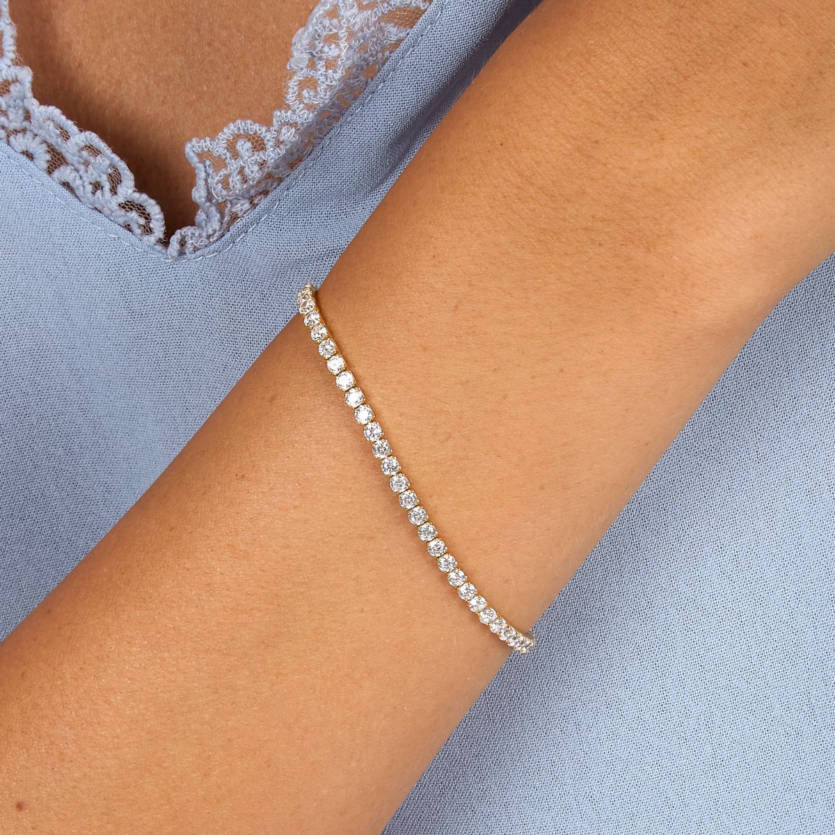 Bracciale Donna Morellato Infinito Tennis in Argento Dorato con Cubic Zirconia Bianchi SABD03 - Morellato