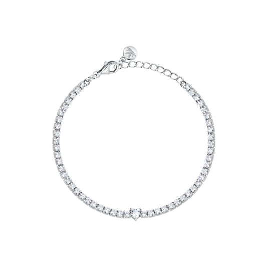 Bracciale Donna Morellato Infinito Tennis in Argento con Cuore in Cubic Zirconia Bianchi SABD04 - Morellato