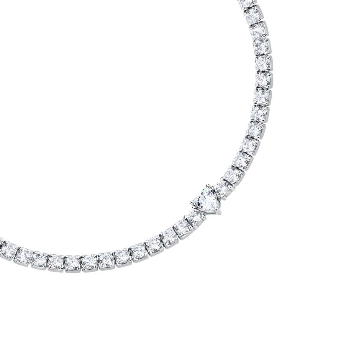 Bracciale Donna Morellato Infinito Tennis in Argento con Cuore in Cubic Zirconia Bianchi SABD04 - Morellato