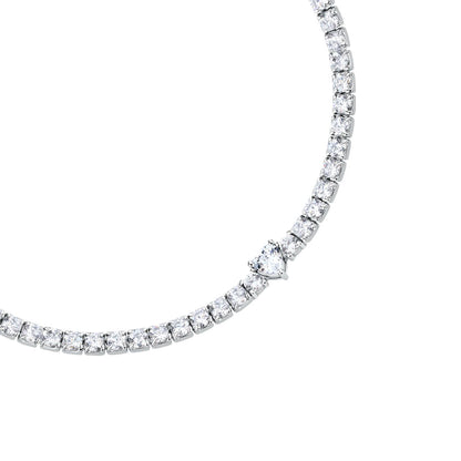 Bracciale Donna Morellato Infinito Tennis in Argento con Cuore in Cubic Zirconia Bianchi SABD04