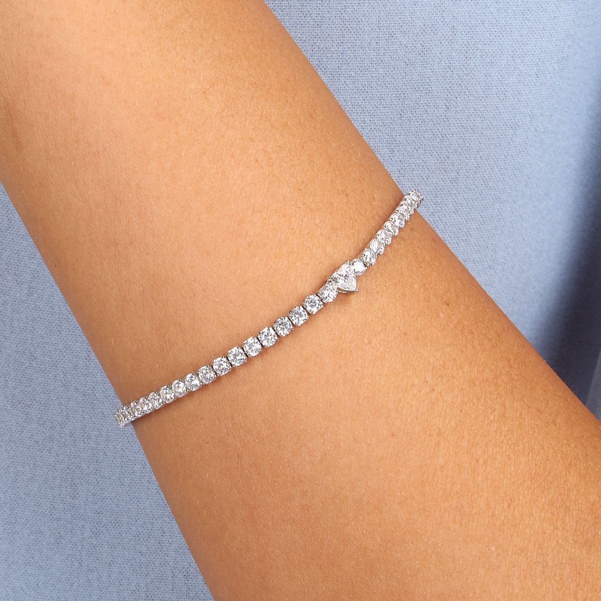 Bracciale Donna Morellato Infinito Tennis in Argento con Cuore in Cubic Zirconia Bianchi SABD04 - Morellato