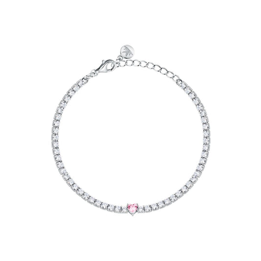 Bracciale Donna Morellato Infinito Tennis in Argento  con Cuore Rosa e Cubic Zirconia SABD05 - Morellato