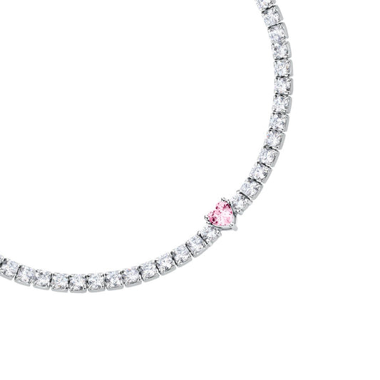 Bracciale Donna Morellato Infinito Tennis in Argento  con Cuore Rosa e Cubic Zirconia SABD05 - Morellato