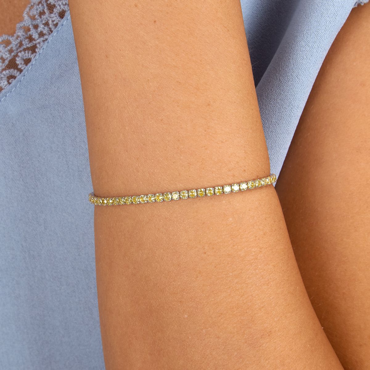 Bracciale Donna Morellato Infinito Tennis in Argento con Cubic Zirconia Gialli SABD06 - Morellato