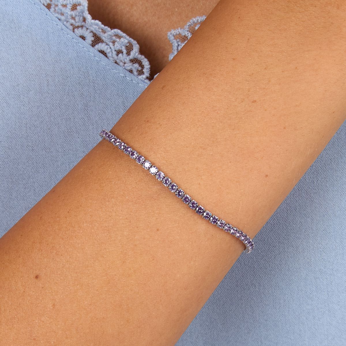 Bracciale Donna Morellato Infinito Tennis in Argento  con Cubic Zirconia Viola SABD07 - Morellato