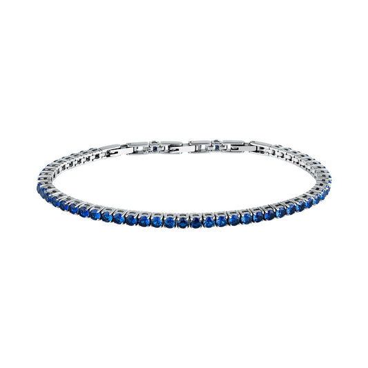 Bracciale Uomo Morellato Club SABV01 Tennis in Acciaio Silver con Zirconi Blu 18,5+3,5 cm - Arena Gioielli  - Morellato