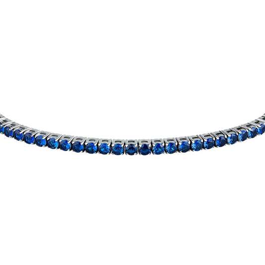 Bracciale Uomo Morellato Club SABV01 Tennis in Acciaio Silver con Zirconi Blu 18,5+3,5 cm - Arena Gioielli  - Morellato