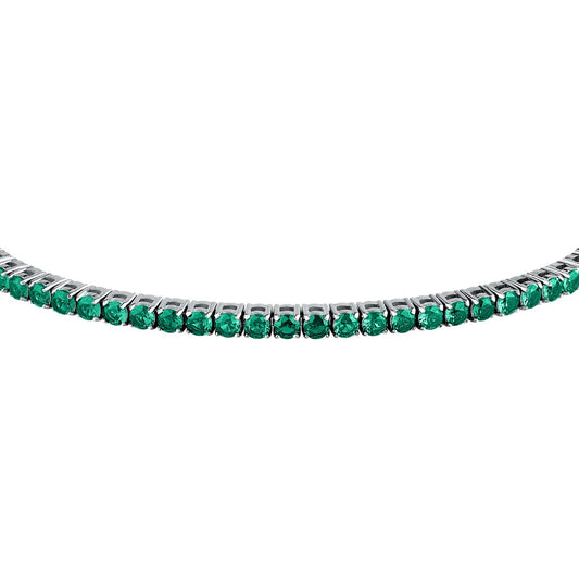 Bracciale Uomo Morellato Club SABV02 Tennis in Acciaio Silver con Pietre Verdi 18,5+3,5 cm - Arena Gioielli  - Morellato
