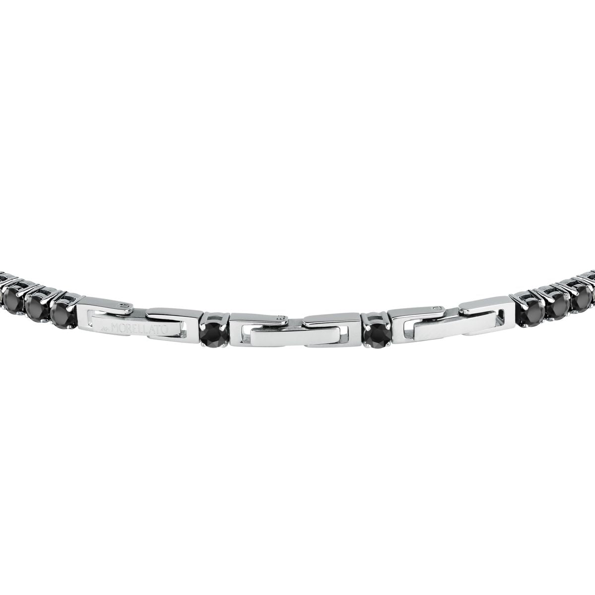 Bracciale Uomo Morellato Club SABV03 Tennis in Acciaio Silver con Zirconi Bianchi e Neri 18,5+3,5 cm - Morellato