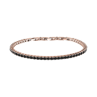 Bracciale Uomo Morellato Club SABV04 Tennis in Acciaio Rose Gold con Zirconi Neri 18,5+3,5 cm