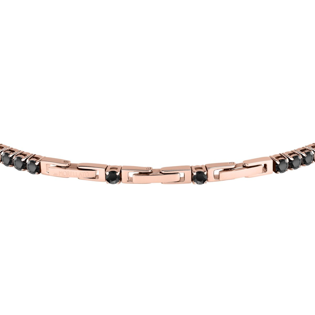Bracciale Uomo Morellato Club SABV04 Tennis in Acciaio Rose Gold con Zirconi Neri 18,5+3,5 cm - Morellato