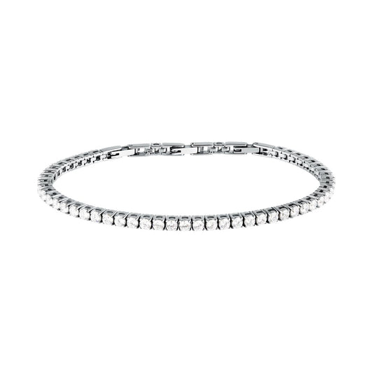 Bracciale Uomo Morellato Club SABV05 Tennis in Acciaio Silver con Zirconi Bianchi 18,5+3,5 cm - Arena Gioielli  - Morellato